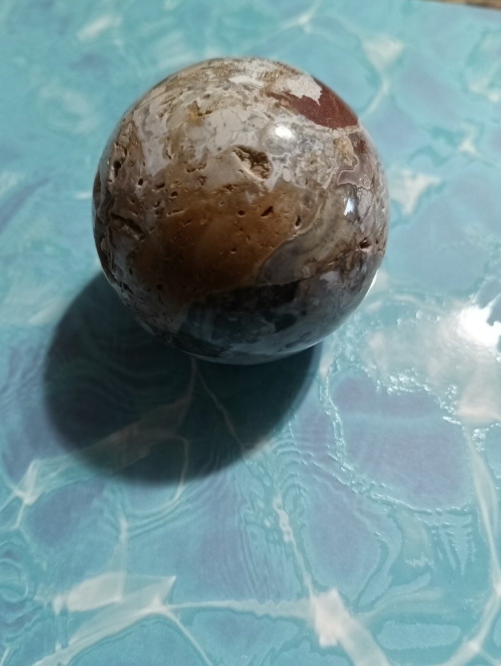 Polished Decorative Stone Sphere Money Agate Crystal